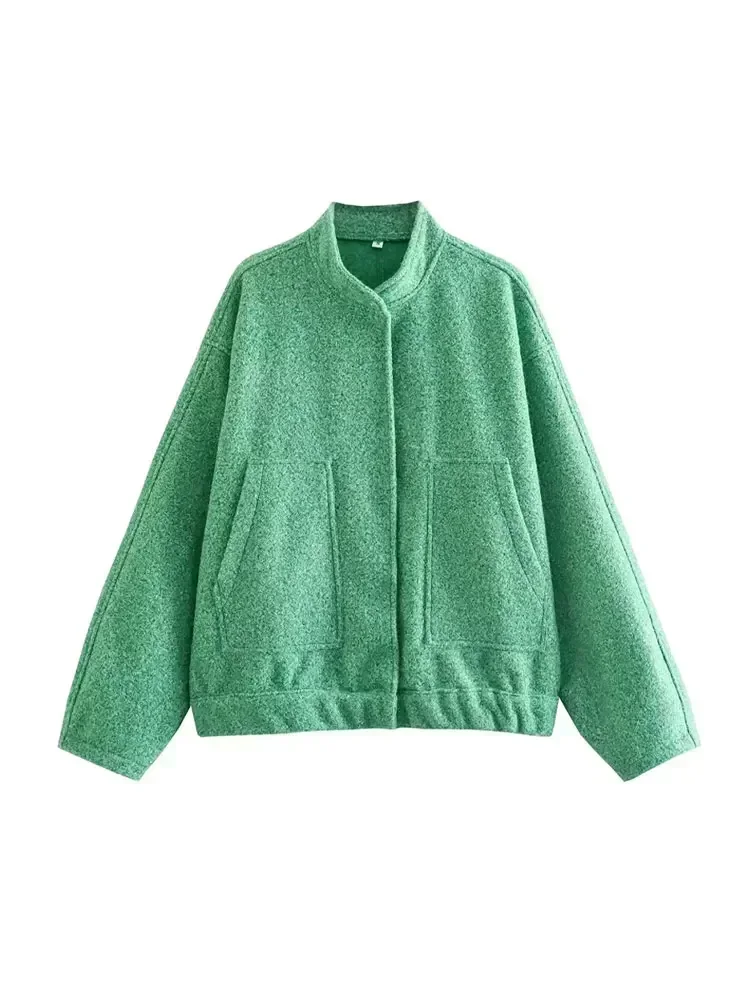 Women Fashion With Pockets Oversized Bomber Jacket Coat Vintage Long Sleeve Snap Button Female Outerwear Chic Tops
Women Fashion With Pockets Oversized Bomber Jacket Coat Vintage Long Sleeve Snap Button Female Outerwear Chic Tops
