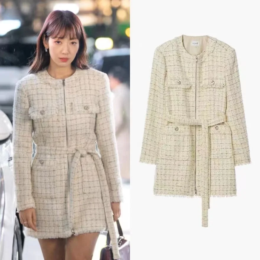 Luxury Short Tweed Dresses Women 2025 Spring Autumn Crystal Long Zipper Full Sleeve Pocket Plaid Evening Party Vestidos
Luxury Short Tweed Dresses Women 2025 Spring Autumn Crystal Long Zipper Full Sleeve Pocket Plaid Evening Party Vestidos