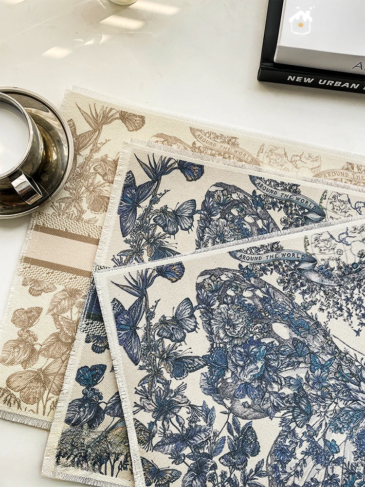 Cotton and linen butterfly retro dining table waterproof and heat insulation decorative plate mat antifouling coaster tablecloth
Cotton and linen butterfly retro dining table waterproof and heat insulation decorative plate mat antifouling coaster tablecloth