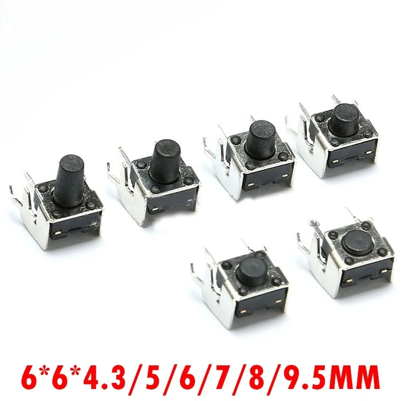 20PCS 6*6*5mm 4Pin touch button micro switch Self-reset 90 degrees side insert with bracket 6*6*4.3/5/6/7/8/9.5mm 6X6X5H
20PCS 6*6*5mm 4Pin touch button micro switch Self-reset 90 degrees side insert with bracket 6*6*4.3/5/6/7/8/9.5mm 6X6X5H