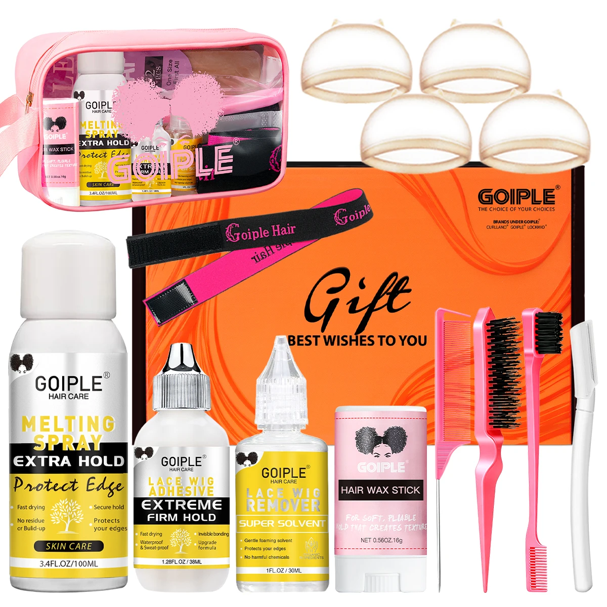 GOIPLE Lace Wig Glue and Melting Spray Set Professional Lace Front Wig Install Kit with Extreme Hold Lace Glue, Wig Glue Spray
GOIPLE Lace Wig Glue and Melting Spray Set Professional Lace Front Wig Install Kit with Extreme Hold Lace Glue, Wig Glue Spray