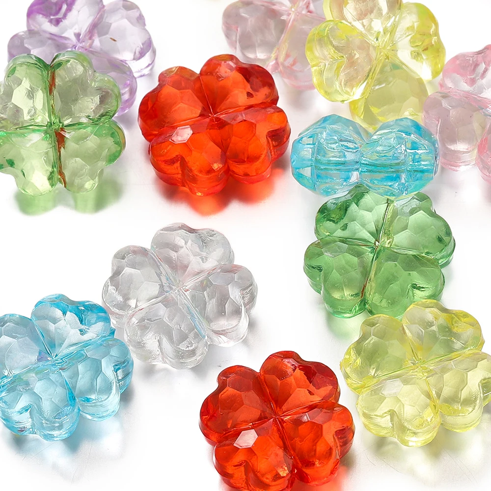 20pcs/lot Acrylic Transparent solid color Four Leaf Clover Loose Spacer Bead for Jewelry Making DIY Bracelet Necklace Accessorie
20pcs/lot Acrylic Transparent solid color Four Leaf Clover Loose Spacer Bead for Jewelry Making DIY Bracelet Necklace Accessorie