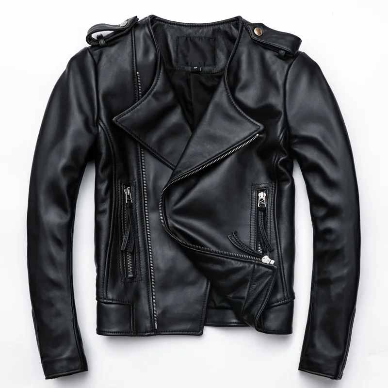 Office Lady Real New Leather Jacket Black Slim Soft Sheepskin Genuine Leather Short Coat Women Lambskin Motorcycle Jacket Black
Office Lady Real New Leather Jacket Black Slim Soft Sheepskin Genuine Leather Short Coat Women Lambskin Motorcycle Jacket Black