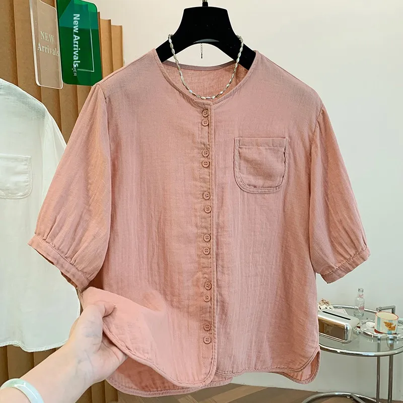 Summer Casual Comfortable Short Sleeve Shirt Women's plus Size Fashionable Versatile Basic Top Breathable Skin-Friendly
Summer Casual Comfortable Short Sleeve Shirt Women's plus Size Fashionable Versatile Basic Top Breathable Skin-Friendly