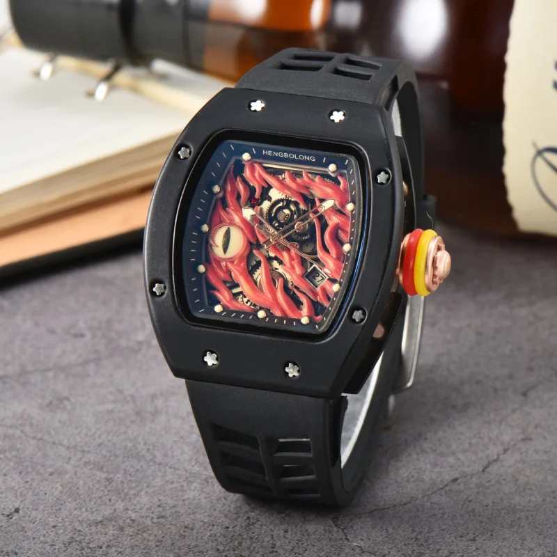 Top Tonneau Unique Flywheel Devil's Eye Quartz Watch Men Non-Mechanical Hollow Rubber Creative Men Watch Military AAA Male Clock
Top Tonneau Unique Flywheel Devil's Eye Quartz Watch Men Non-Mechanical Hollow Rubber Creative Men Watch Military AAA Male Clock