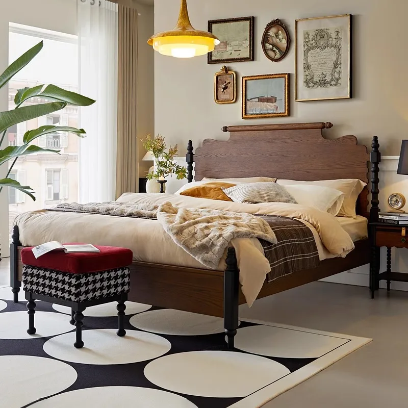 Medieval style solid wood bed French retro Edward bed Medieval bed American double master bedroom solid wood ash wood furniture
Medieval style solid wood bed French retro Edward bed Medieval bed American double master bedroom solid wood ash wood furniture