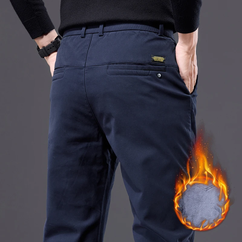 Winter Fleece Business Casual Pants Men Thickened Warm Solid Color Male Trousers Slim Straight Plush Pants Male Clothes
Winter Fleece Business Casual Pants Men Thickened Warm Solid Color Male Trousers Slim Straight Plush Pants Male Clothes