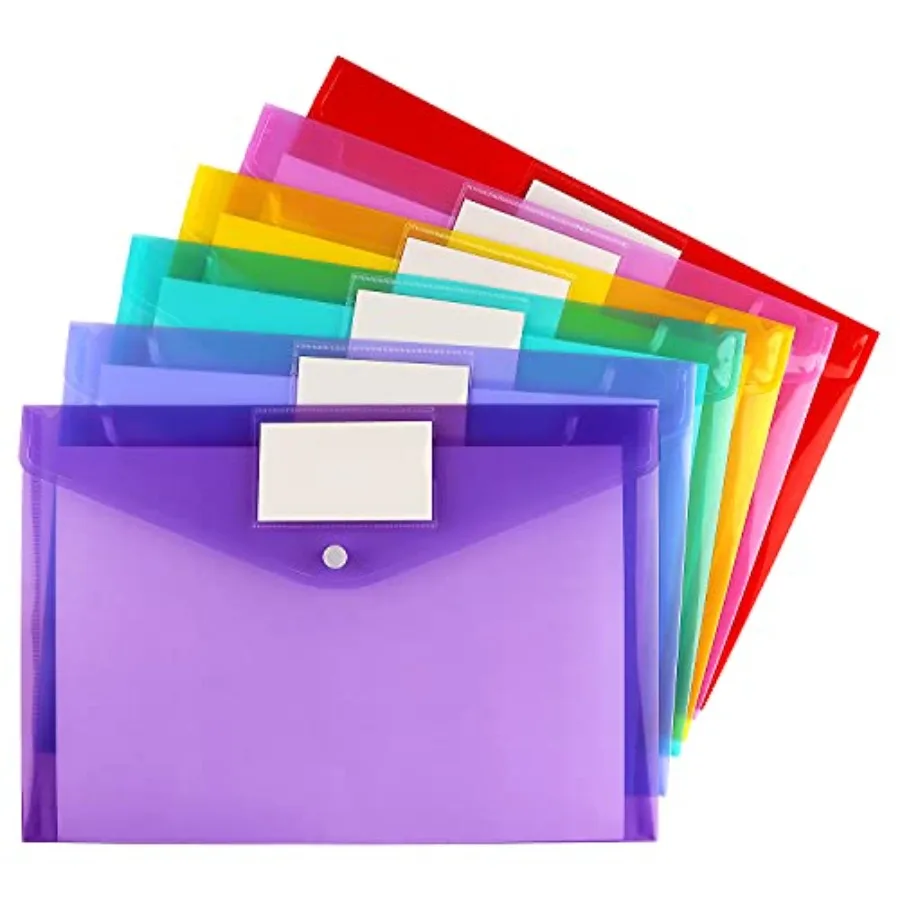 6 Pack Clear Document Folders Plastic Envelopes Poly Envelopes File Envelopes with Label Pocket and Snap Button for Home Work O
6 Pack Clear Document Folders Plastic Envelopes Poly Envelopes File Envelopes with Label Pocket and Snap Button for Home Work O
