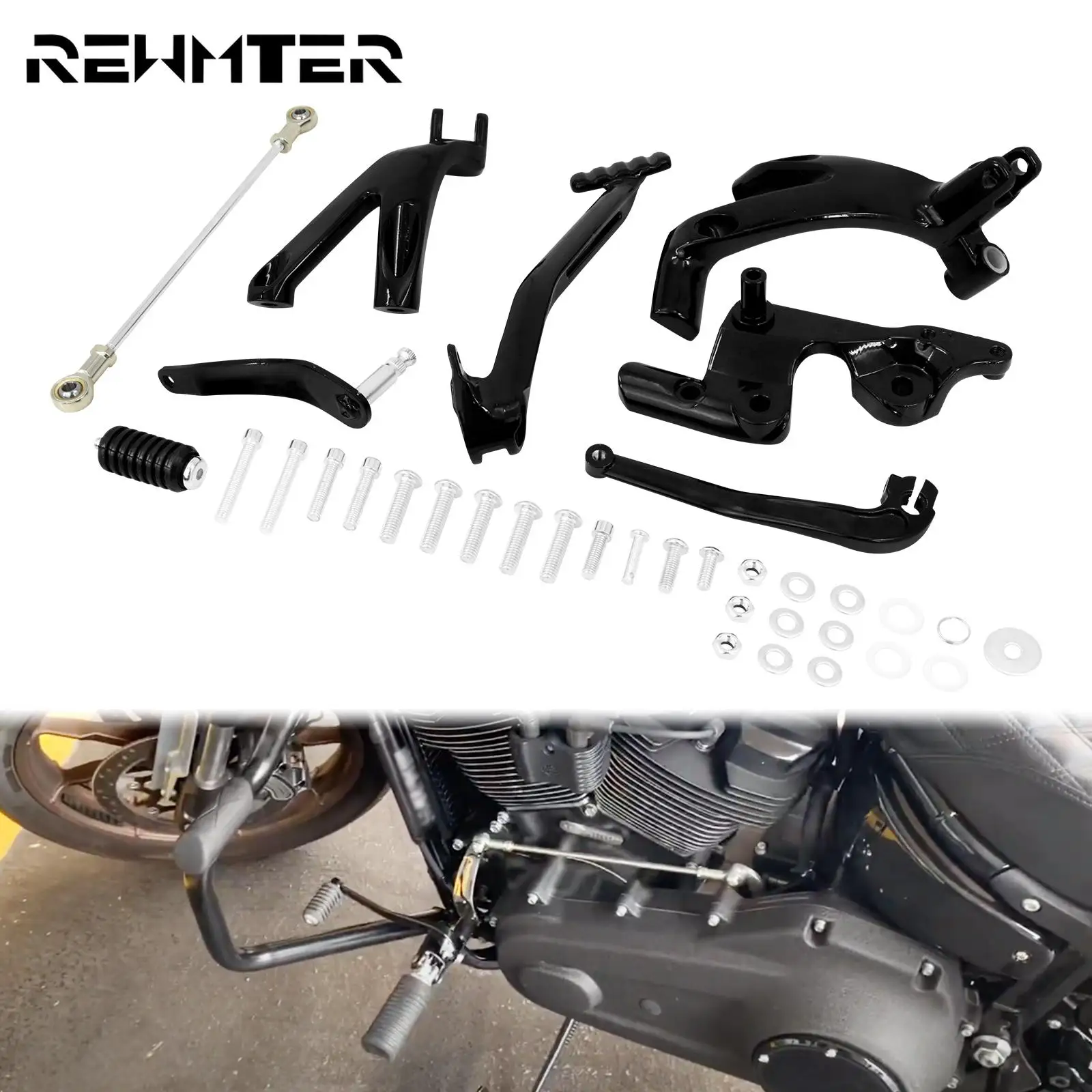 Motorcycle Aluminum Forward Control Foot Peg Kits Set Black For Harley Softail Low Rider FXLR Street Bob FXBB FXST 2018-2023
Motorcycle Aluminum Forward Control Foot Peg Kits Set Black For Harley Softail Low Rider FXLR Street Bob FXBB FXST 2018-2023