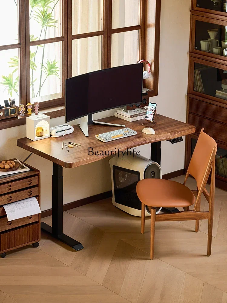 LJYBlack walnut solid wood electric lifting desk learning office workbench automatic smart computer desk
LJYBlack walnut solid wood electric lifting desk learning office workbench automatic smart computer desk