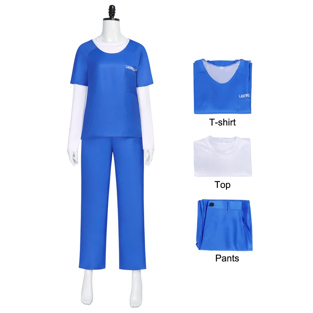 Green Hair Girl Emma Polaris Cosplay Costume The Gifted Blue Prison Uniform T-Shirt Top Pants Halloween Carnival Party Costume
Green Hair Girl Emma Polaris Cosplay Costume The Gifted Blue Prison Uniform T-Shirt Top Pants Halloween Carnival Party Costume
