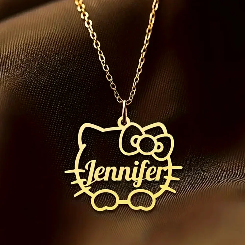 Personalized Hello Kitty Name Pendant Necklace Stainless Steel Hollow Cartoon Cat Custom Necklaces For Girls Women Jewelry Gift
Personalized Hello Kitty Name Pendant Necklace Stainless Steel Hollow Cartoon Cat Custom Necklaces For Girls Women Jewelry Gift