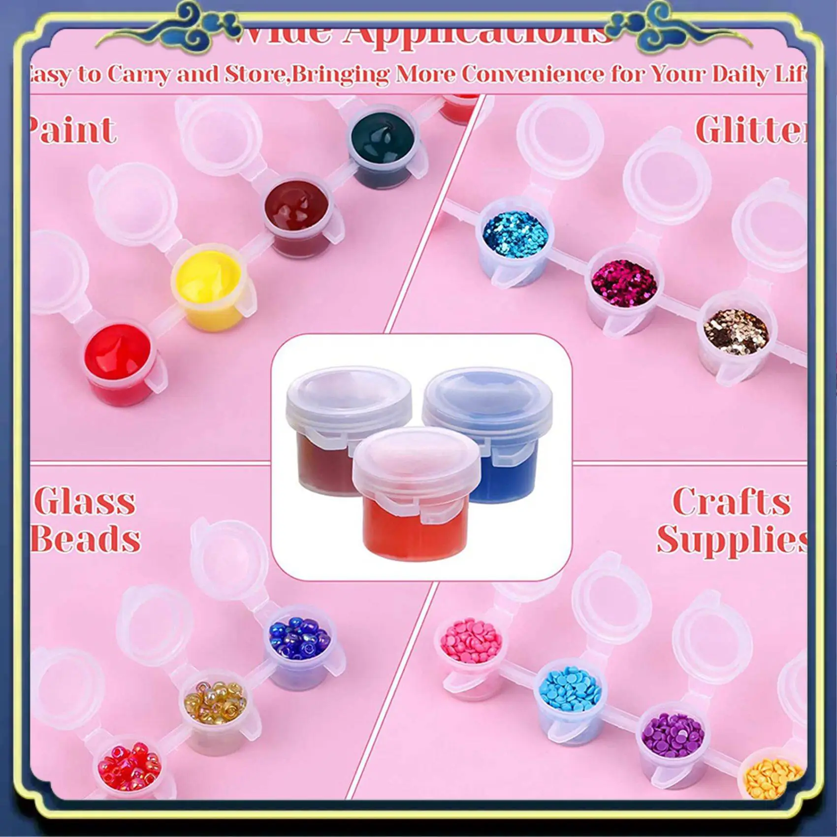 Portable 480Pieces Empty Paint Pot, 40 Strips Acrylic Mini Paint Container Strips Storage With Lids For Arts And Crafts Paint 3M
Portable 480Pieces Empty Paint Pot, 40 Strips Acrylic Mini Paint Container Strips Storage With Lids For Arts And Crafts Paint 3M