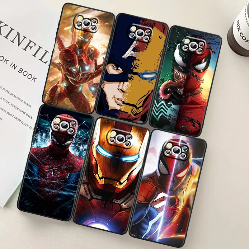 Marvel Iron Man Spider Man For Xiaomi Mi Poco F5 F4 F3 X6 X5 X4 X3 M6 M5 M5S M4 M3 C65 Pro GT NFC 5G Black Back Phone Case
Marvel Iron Man Spider Man For Xiaomi Mi Poco F5 F4 F3 X6 X5 X4 X3 M6 M5 M5S M4 M3 C65 Pro GT NFC 5G Black Back Phone Case