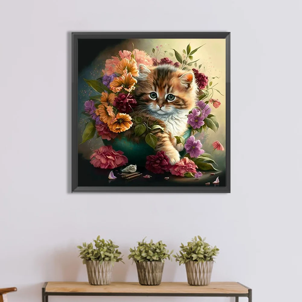 5D DIY Полный круглый дрель Алмазная картина Цветок Котенок Комплект украшения дома
5D DIY Полный круглый дрель Алмазная картина Цветок Котенок Комплект украшения дома