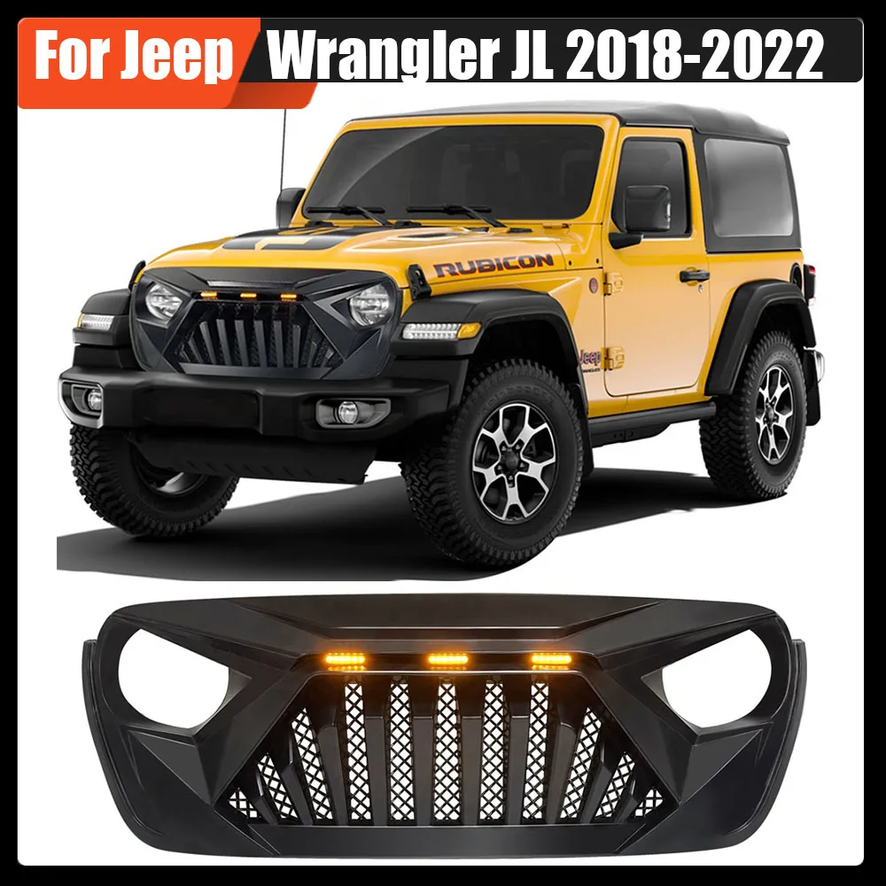 Modified Radiator Front Grille With 3 Amber LED Lights Car Bumper Grills Grill Mesh Cover Fit For Jeep Wrangler JL 2018-2022
Modified Radiator Front Grille With 3 Amber LED Lights Car Bumper Grills Grill Mesh Cover Fit For Jeep Wrangler JL 2018-2022