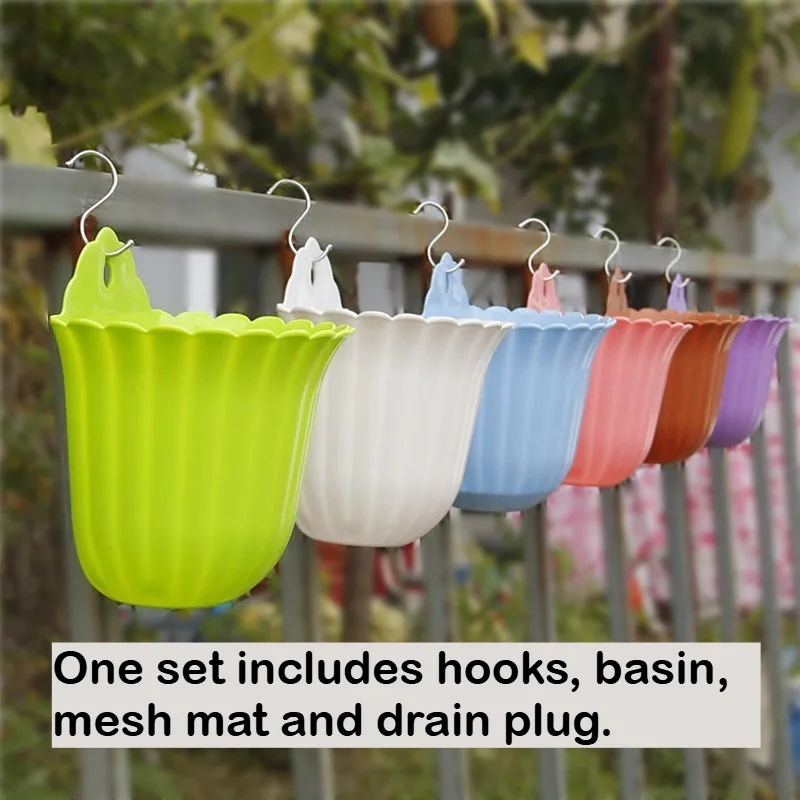 6 Pack Colorful Hanging Pots with S-Hooks Indoor & Outdoor Wall for Balcony Railings Windowsills Kitchen Herb Growing Room Decor
6 Pack Colorful Hanging Pots with S-Hooks Indoor & Outdoor Wall for Balcony Railings Windowsills Kitchen Herb Growing Room Decor