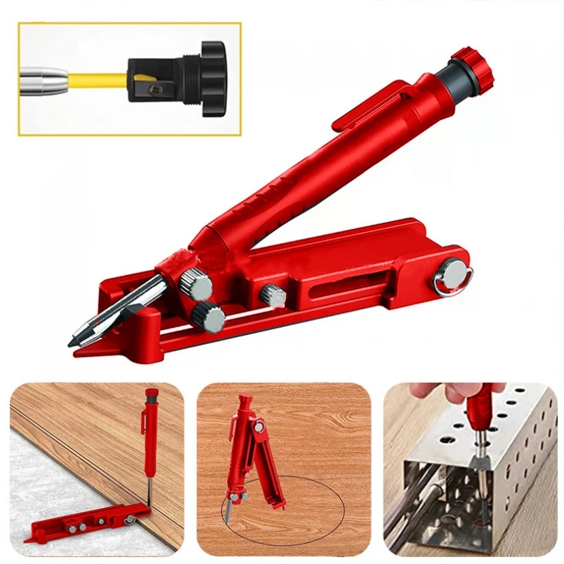 Multi-functional Adjustable Scribing Tool for Measuring Tools with Pencil Deep Hole Line Maker Woodworking Gauge Scriber
Multi-functional Adjustable Scribing Tool for Measuring Tools with Pencil Deep Hole Line Maker Woodworking Gauge Scriber