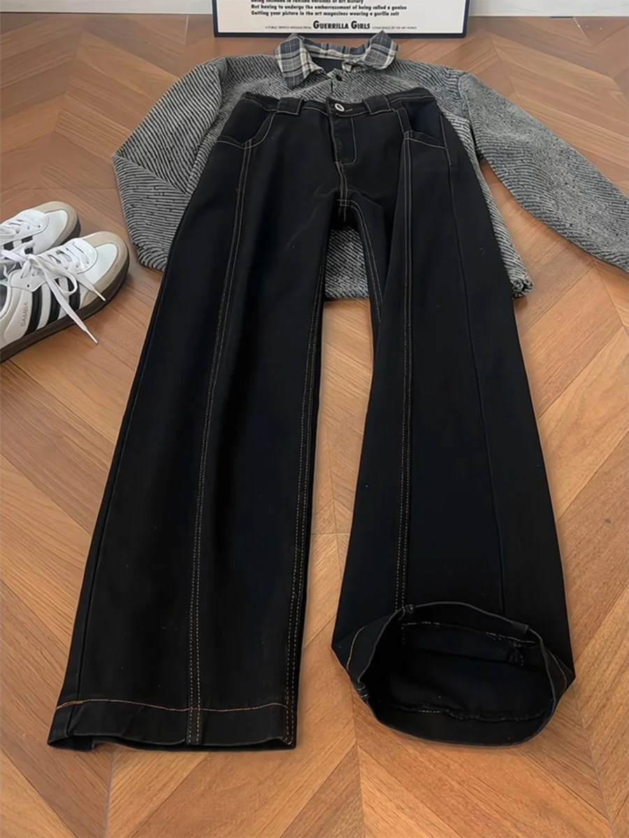Retro American Knife Jeans Wide Leg Straight Workwear Trousers Spring Autumn New Sle Splicing Vintage Straight Cut
Retro American Knife Jeans Wide Leg Straight Workwear Trousers Spring Autumn New Sle Splicing Vintage Straight Cut