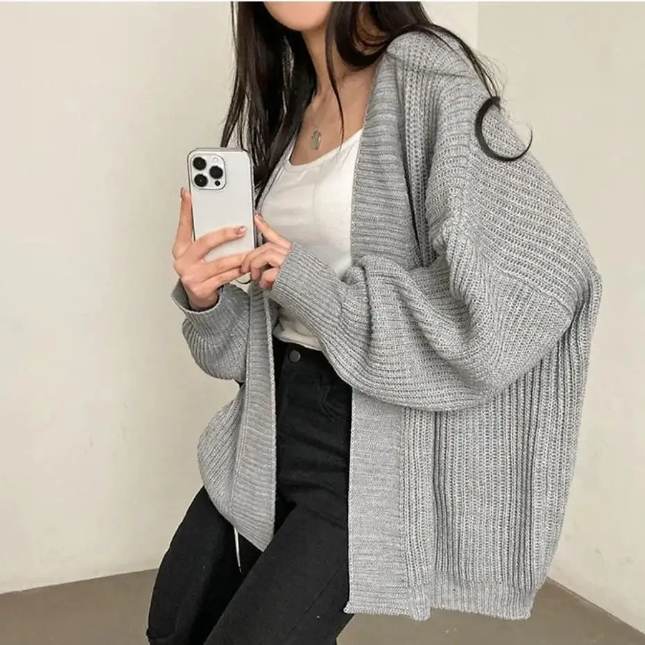 2026 Korean Women's Sweater Loose Sweaters Warm Solid Pullover Knitwear Basic Female Tops Autumn Winter Cardigan
2026 Korean Women's Sweater Loose Sweaters Warm Solid Pullover Knitwear Basic Female Tops Autumn Winter Cardigan