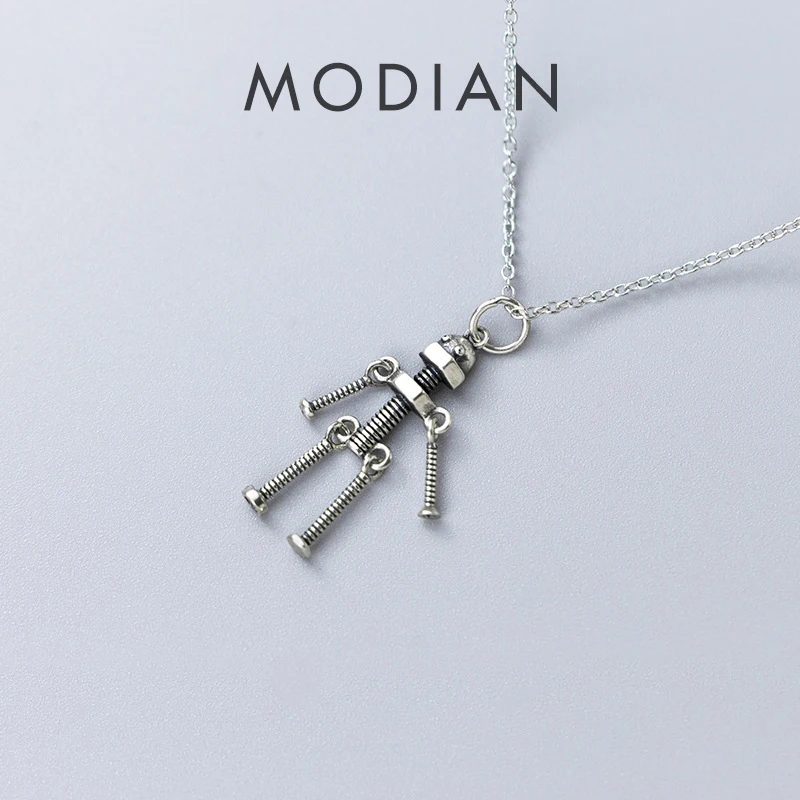 MODIAN Simple Link Chain Necklace for Women 925 Sterling Silver Vintage Screw Robot Pendant Necklace Fine Jewelry 2020 Design
MODIAN Simple Link Chain Necklace for Women 925 Sterling Silver Vintage Screw Robot Pendant Necklace Fine Jewelry 2020 Design