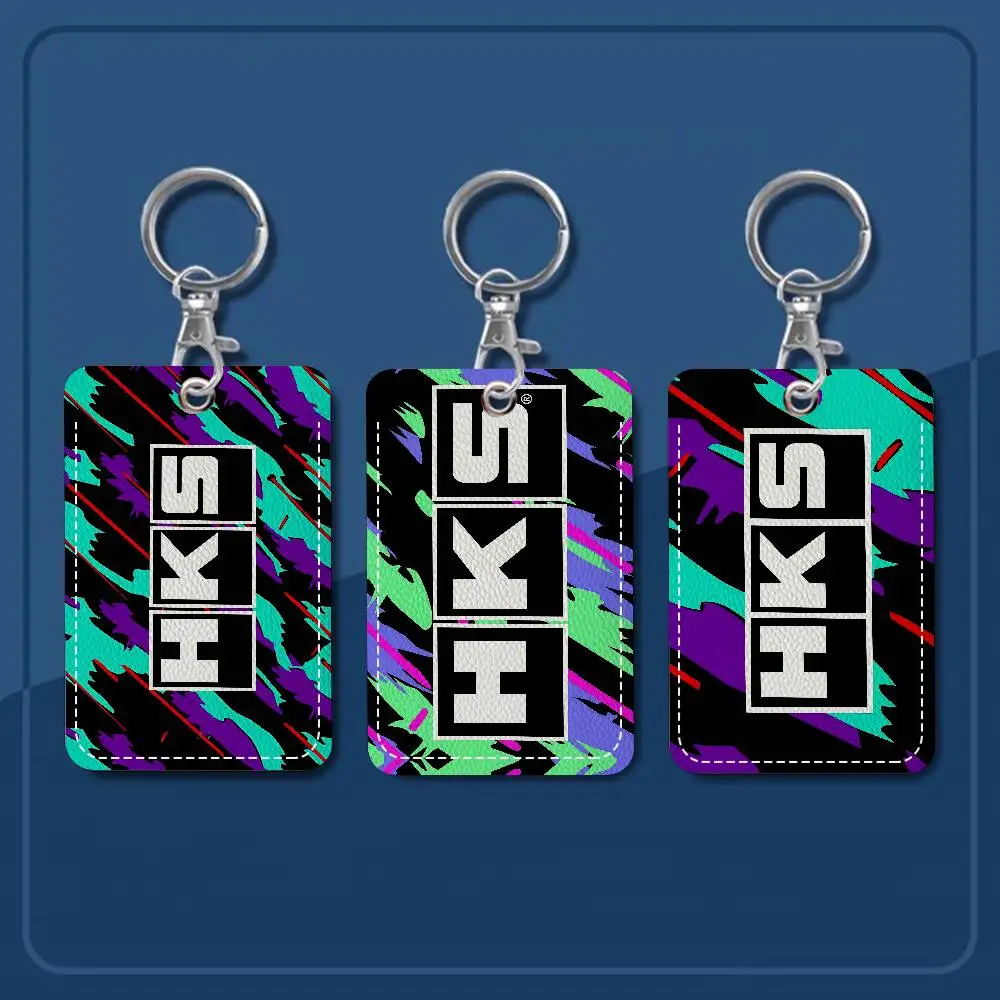 H-HKS R32 GT-R Style PU Access Card Holder With Keychain - Executive Protection For Bank Card,Subway, Bus Card Case