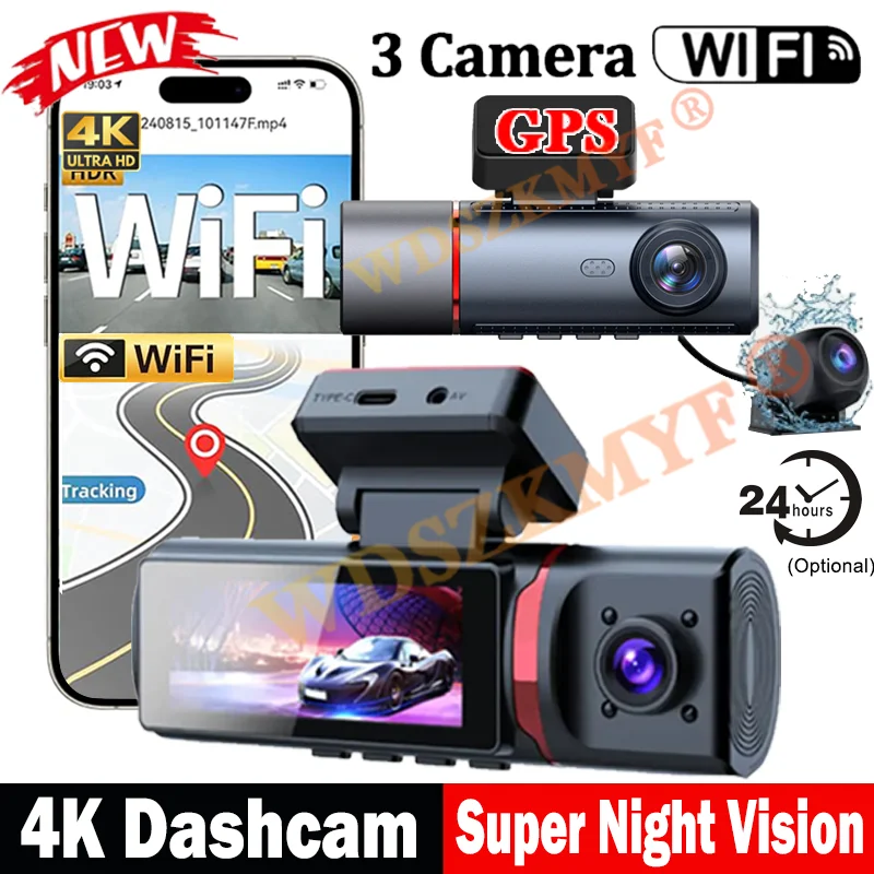 4K WIFI APP GPS Dash Cam for Cars 2/3Lens 1080P Car DVR Video Recorder Camera for Vehicle Black box Night Vision Car Accessories
4K WIFI APP GPS Dash Cam for Cars 2/3Lens 1080P Car DVR Video Recorder Camera for Vehicle Black box Night Vision Car Accessories