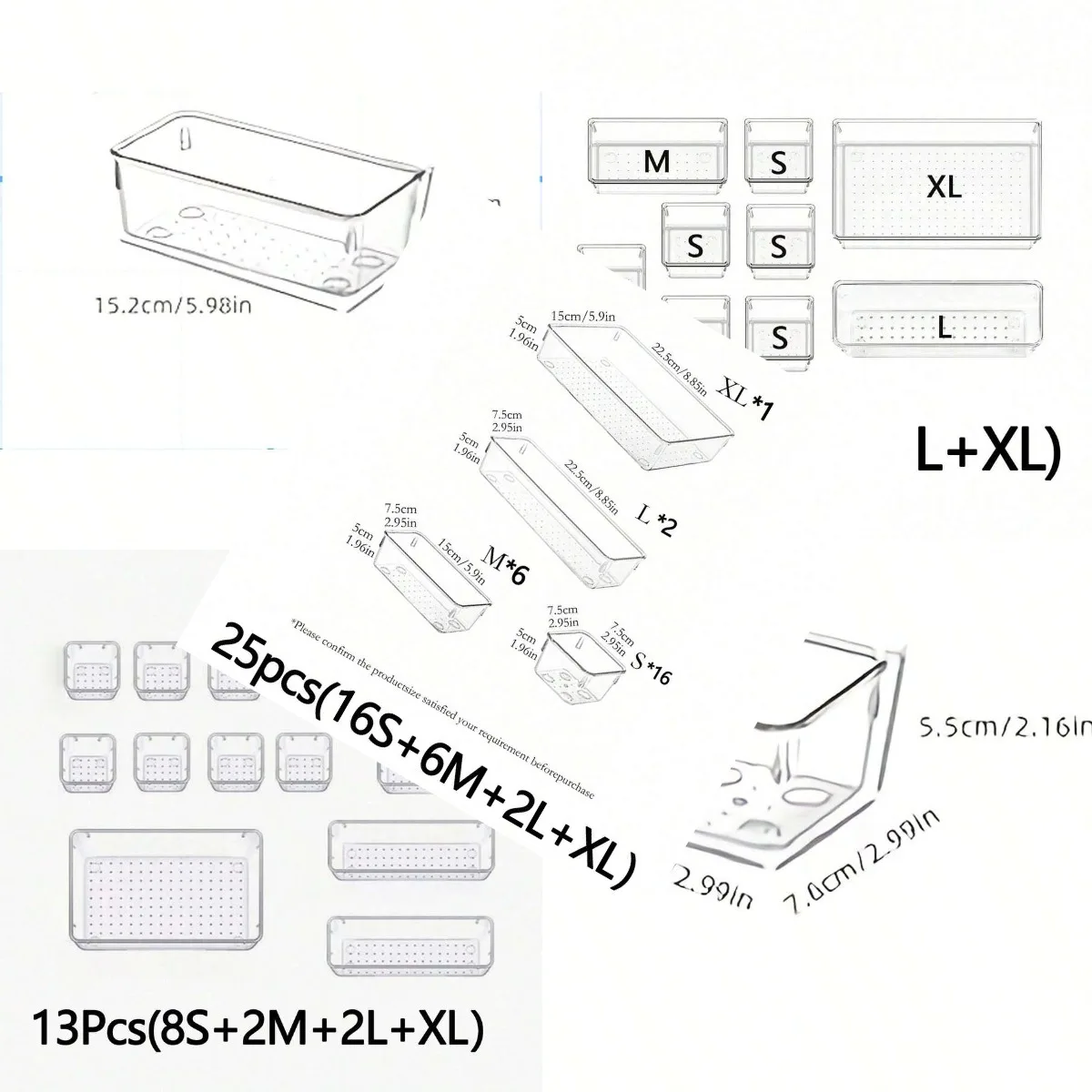 25pcs transparent drawer organizer boxes for bathroom vanity bedroom kitchen office cosmetics and daily necessities storage
25pcs transparent drawer organizer boxes for bathroom vanity bedroom kitchen office cosmetics and daily necessities storage