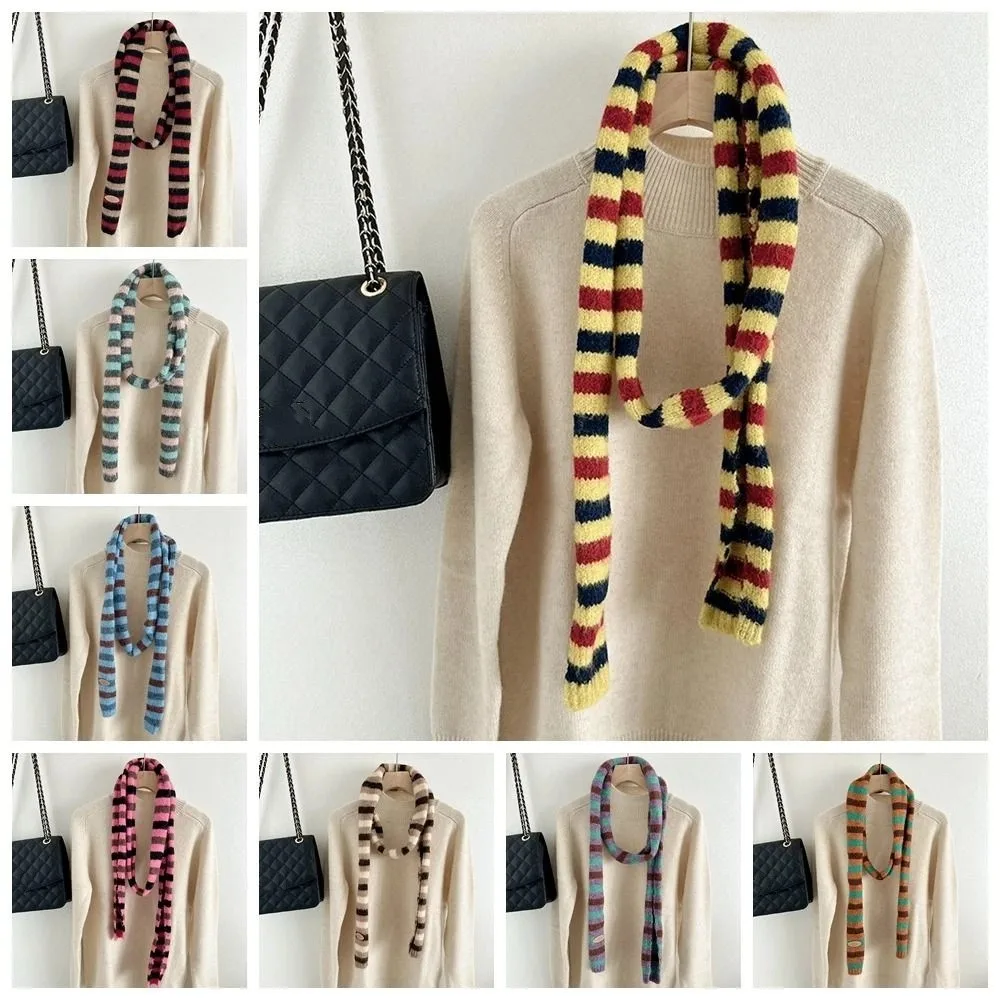 Fashion Korean Style Striped Scarf Narrow Neck Warmer Cashmere Knitted Scarf Windproof Thickened Winter Shawl Autumn Winter
Fashion Korean Style Striped Scarf Narrow Neck Warmer Cashmere Knitted Scarf Windproof Thickened Winter Shawl Autumn Winter