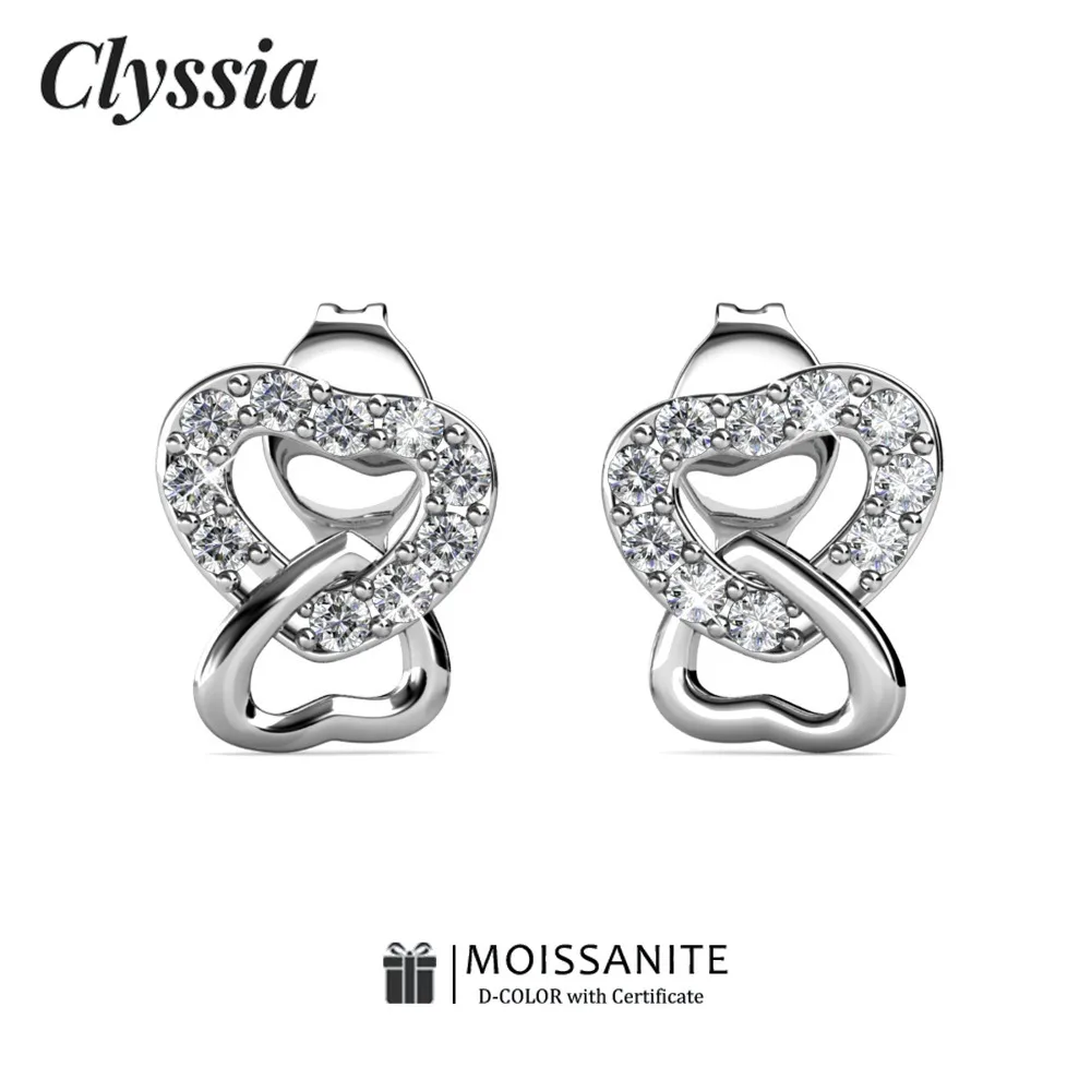 Серьги-гвоздики CLYSSIA с муассанитом в форме сердца для пары, серебро 925 пробы с покрытием из белого золота 18 карат, штабелируемые ювелирные изделия унисекс
Серьги-гвоздики CLYSSIA с муассанитом в форме сердца для пары, серебро 925 пробы с покрытием из белого золота 18 карат, штабелируемые ювелирные изделия унисекс