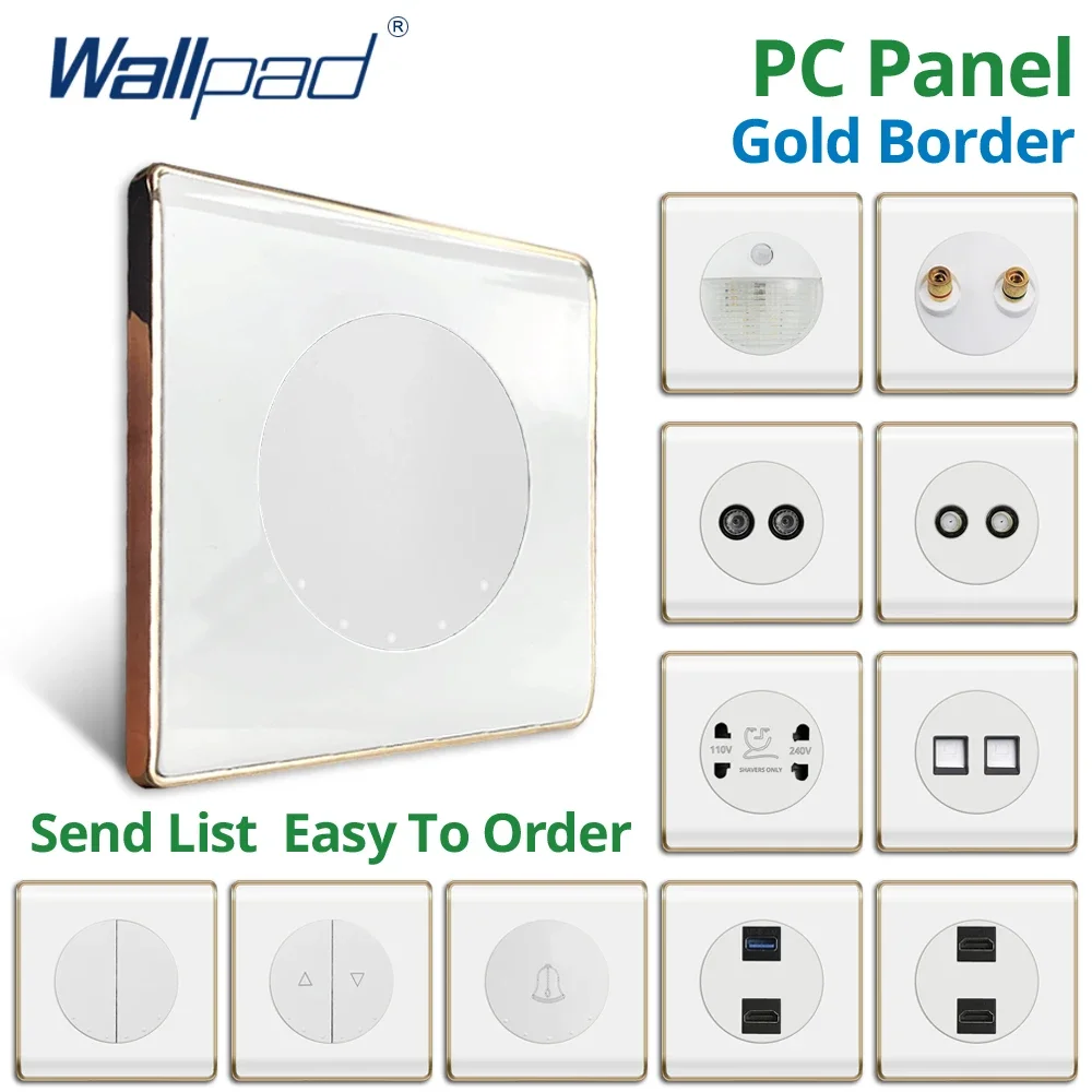 Wallpad Reset 3-позиционный настенный выключатель света Белая панель ПК с краем розового золота HDMI USB3.0 Аудио SAT ТВ Розетка для бритвы 
Wallpad Reset 3-позиционный настенный выключатель света Белая панель ПК с краем розового золота HDMI USB3.0 Аудио SAT ТВ Розетка для бритвы