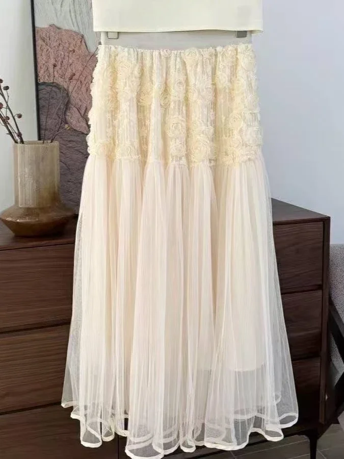 Woman Korean Fashion Lace Midi Skirt Casual High Waist Elegant Flower Skirt Office Lady Fairy Sweet Skirt Outwear Chic
Woman Korean Fashion Lace Midi Skirt Casual High Waist Elegant Flower Skirt Office Lady Fairy Sweet Skirt Outwear Chic