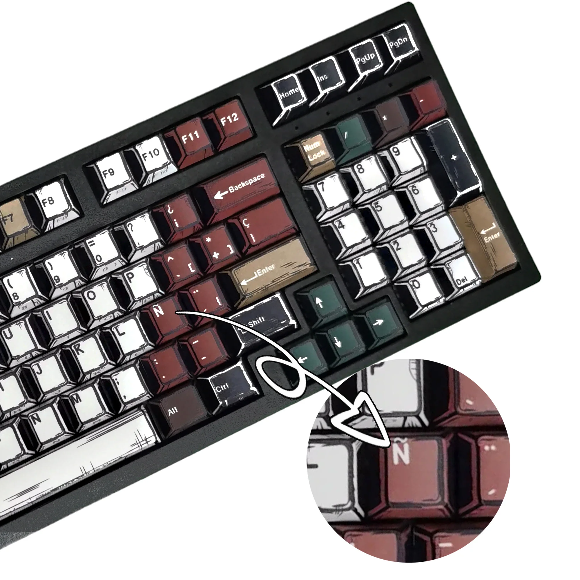 Комплект клавиш PBT с испанской раскладкой (ñ), профиль Cherry, 75% ISO, 130 клавиш, с подсветкой, для механических клавиатур с LED-подсветкой (для Южной Америки)
Комплект клавиш PBT с испанской раскладкой (ñ), профиль Cherry, 75% ISO, 130 клавиш, с подсветкой, для механических клавиатур с LED-подсветкой (для Южной Америки)