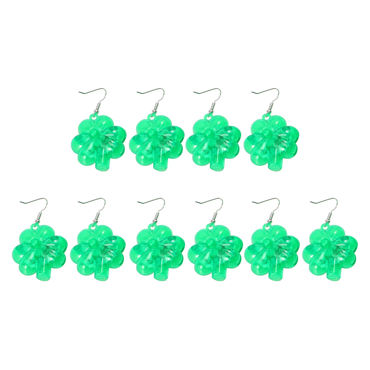5 Pairs Earrings Patricks Day Glowing Green Festival Party Accessories LED Shamrock Plastic Durable Gift
5 Pairs Earrings Patricks Day Glowing Green Festival Party Accessories LED Shamrock Plastic Durable Gift