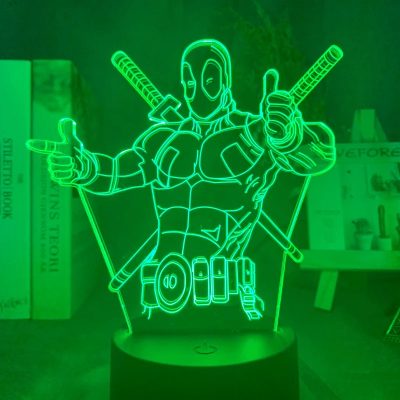 Marvel Deadpool Movie Merchandise Cartoon Acrylic Light-Up Stand Desktop Decoration Bedroom Atmosphere Night Light Gift
Marvel Deadpool Movie Merchandise Cartoon Acrylic Light-Up Stand Desktop Decoration Bedroom Atmosphere Night Light Gift