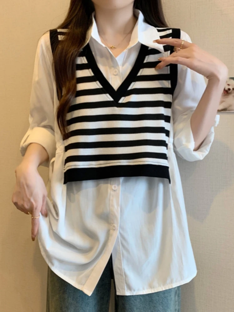 Slimming Mid-Length Vest Shirt Women's Spring Autumn plus Size Cover Bottom Base Shirt Korean Style Straight Cut Long Sleeve
Slimming Mid-Length Vest Shirt Women's Spring Autumn plus Size Cover Bottom Base Shirt Korean Style Straight Cut Long Sleeve