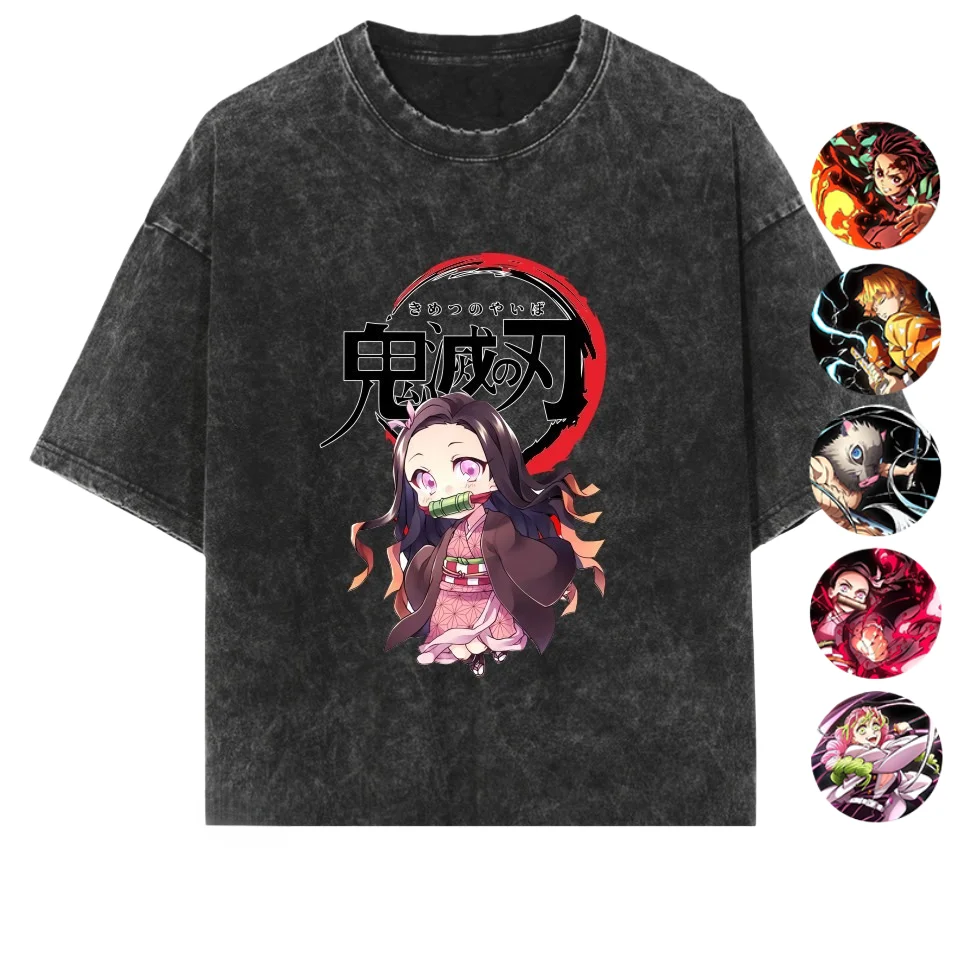 Японское аниме Demon Slayer Blade, стираная футболка, новинка лета 2024, мужская и женская свободная повседневная стираная футболка в стиле Харадзюку с коротким рукавом
Японское аниме Demon Slayer Blade, стираная футболка, новинка лета 2024, мужская и женская свободная повседневная стираная футболка в стиле Харадзюку с коротким рукавом