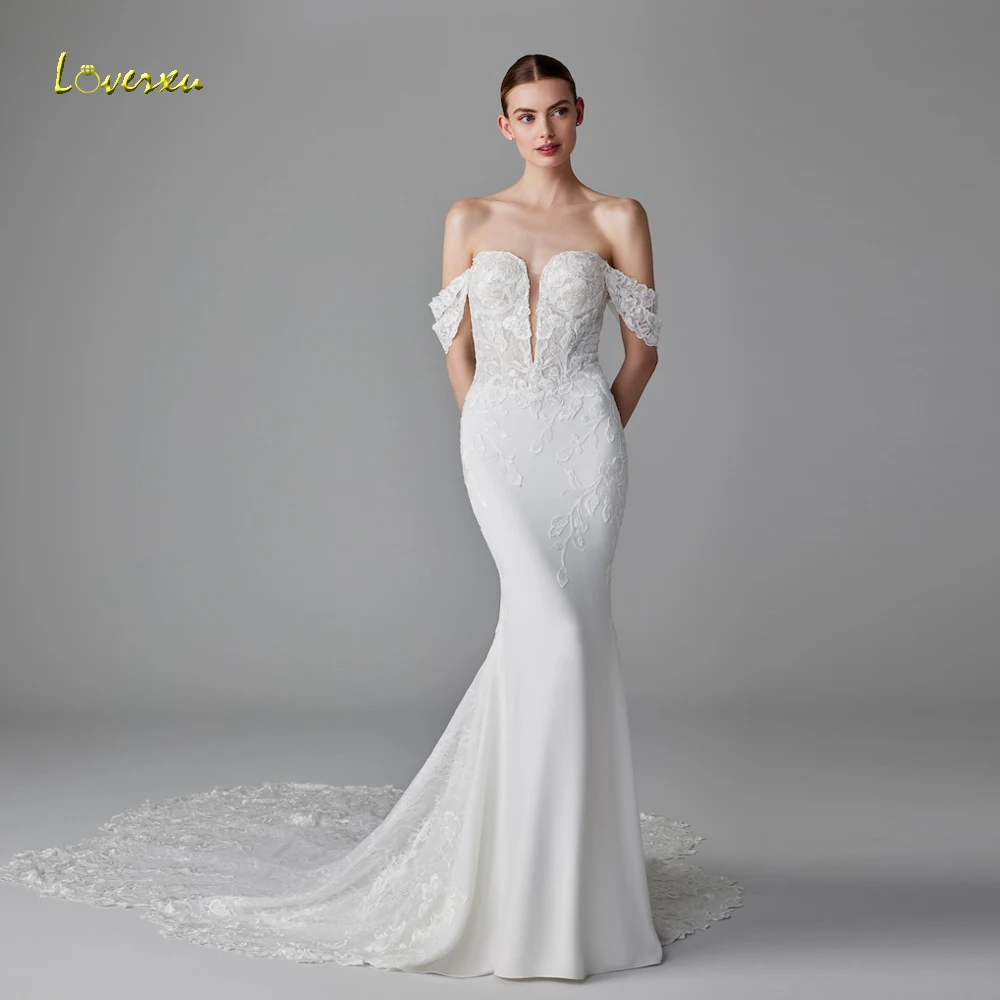 Loverxu Mermaid Sexy Wedding Dresses Sweetheart Off The Shoulder Vestido De Novia Lace Embroidery Stain Custom Made Bridal Gown
Loverxu Mermaid Sexy Wedding Dresses Sweetheart Off The Shoulder Vestido De Novia Lace Embroidery Stain Custom Made Bridal Gown