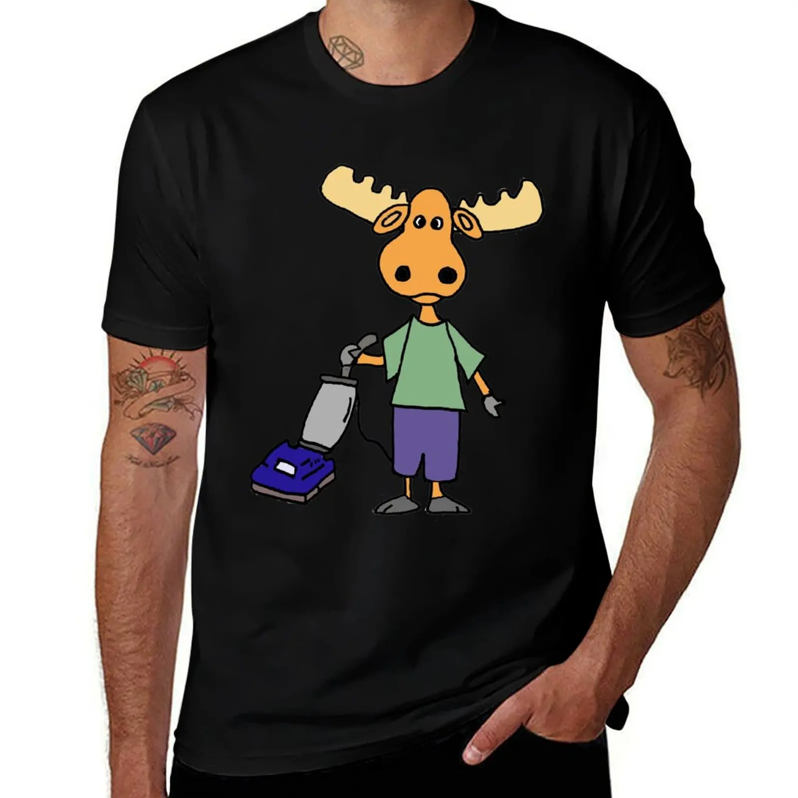 Funny Moose Pushing Vacuum Cleaner Cartoon T-Shirt t shirt men 100% cotton luxury brand t shirts cotton 100%
Funny Moose Pushing Vacuum Cleaner Cartoon T-Shirt t shirt men 100% cotton luxury brand t shirts cotton 100%