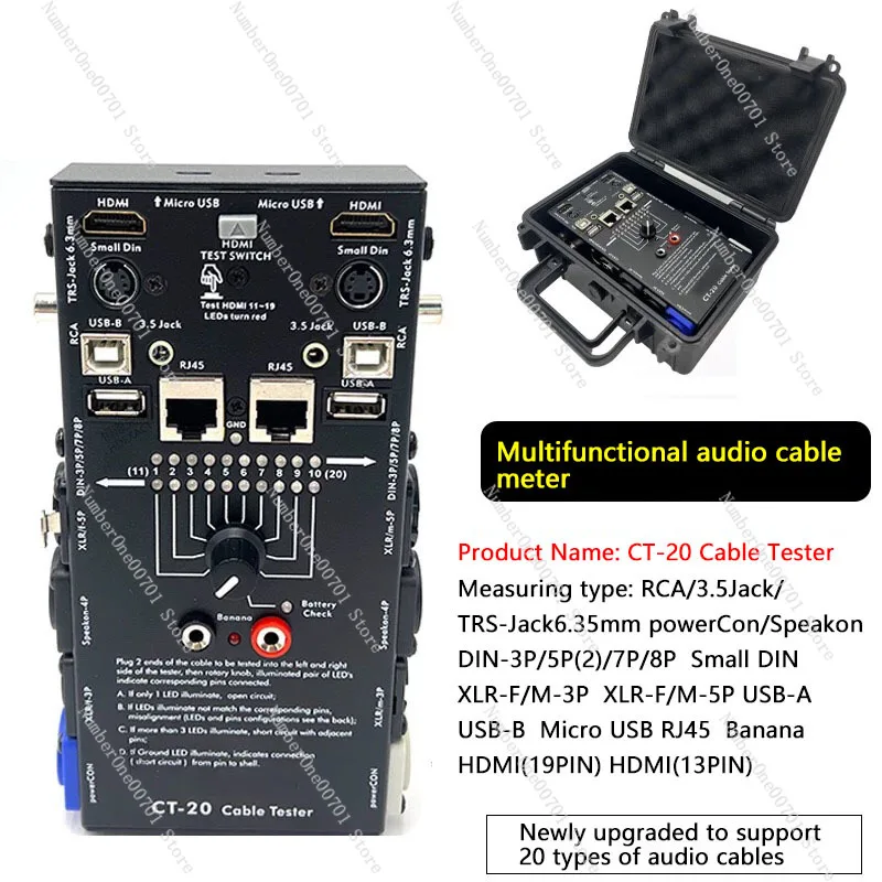 CT20 Multi-Function Audio XLN Signal Audio Battery Line Measuring Instrument HDMI Line Measuring Tool
CT20 Multi-Function Audio XLN Signal Audio Battery Line Measuring Instrument HDMI Line Measuring Tool