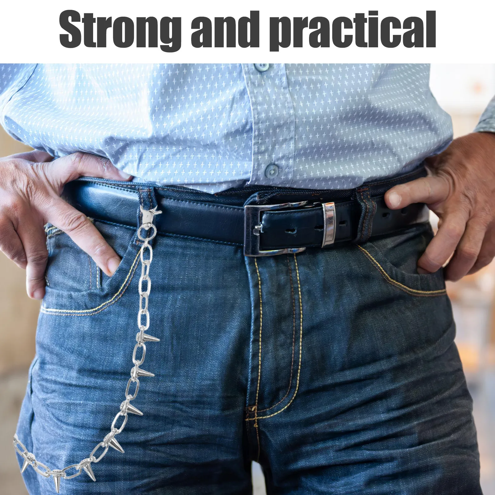 Металлическая цепочка для джинсов в стиле панк с заклепками, цепочка для кошелька, байкерский брелок, украшение для брюк в стиле хип-хоп, унисекс, металлические ювелирные аксессуары, цепочки для карманных часов
Металлическая цепочка для джинсов в стиле панк с заклепками, цепочка для кошелька, байкерский брелок, украшение для брюк в стиле хип-хоп, унисекс, металлические ювелирные аксессуары, цепочки для карманных часов