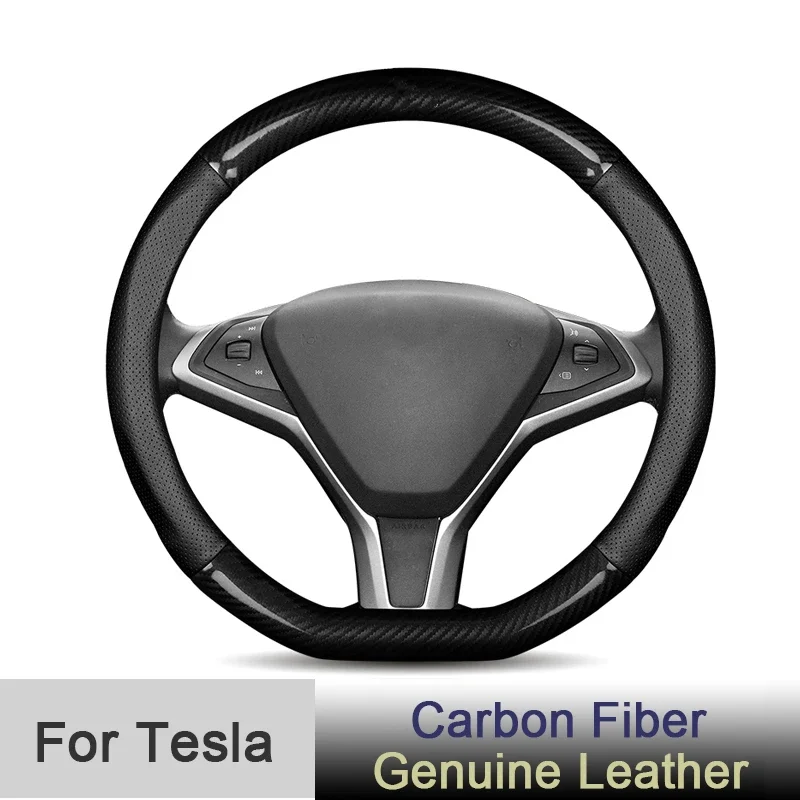 Dedicated for Tesla Steering Wheel Cover Model 3 Y X S Carbon Fiber Leather Diameter 38cm Round D Shape Auto Car Accessories
Dedicated for Tesla Steering Wheel Cover Model 3 Y X S Carbon Fiber Leather Diameter 38cm Round D Shape Auto Car Accessories