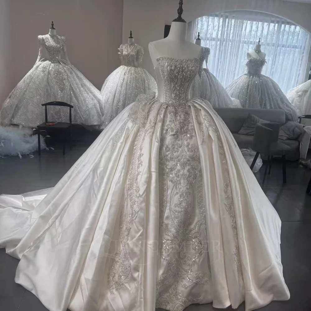 Customized Vestido De Noiva Strapless Sleeveless Wedding Dresses 2026 For Women Beads Ivory Lace Bride Boho Bridal Gown WX388
Customized Vestido De Noiva Strapless Sleeveless Wedding Dresses 2026 For Women Beads Ivory Lace Bride Boho Bridal Gown WX388