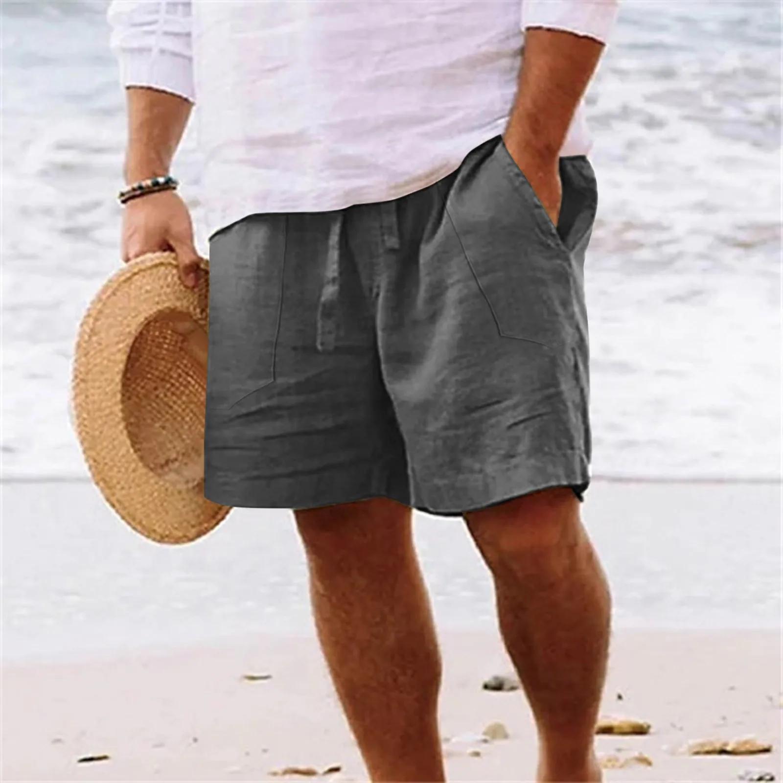 Spring And Summer Men Cotton Linen Short Pants Casual Solid Color Loose Fashion Drawstring Beachwear Pockets Training Short
Spring And Summer Men Cotton Linen Short Pants Casual Solid Color Loose Fashion Drawstring Beachwear Pockets Training Short