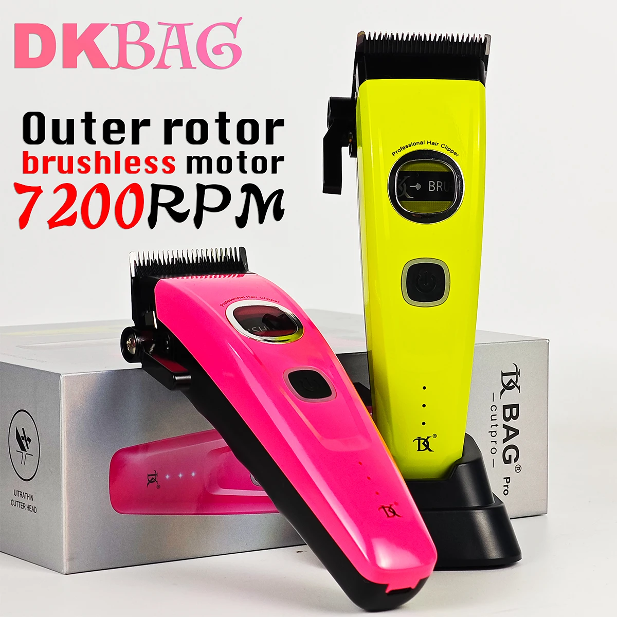 DKBAG DK 089 Professional Electric Hair Clipper with 7200RPM External Rotor Brushless Motor Hair Trimmer with Base New Design
DKBAG DK 089 Professional Electric Hair Clipper with 7200RPM External Rotor Brushless Motor Hair Trimmer with Base New Design