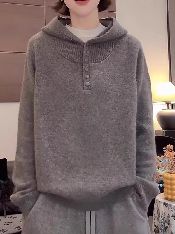 Loose Fit Hooded Knitwear Casual Long Sve Overhead Top for plus Size Women Spring 2026 Sli Slimming Comfortable Sweater
Loose Fit Hooded Knitwear Casual Long Sve Overhead Top for plus Size Women Spring 2026 Sli Slimming Comfortable Sweater