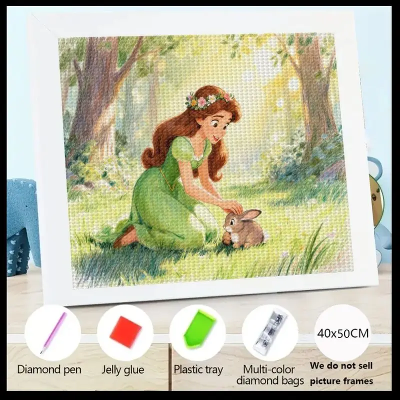 1PC 5D DIY Full Drill Diamond Painting Kit, Fairy Tale Princess Petting Cute Forest Rabbit Animal Art, Big Gem Crystal Rhineston
1PC 5D DIY Full Drill Diamond Painting Kit, Fairy Tale Princess Petting Cute Forest Rabbit Animal Art, Big Gem Crystal Rhineston
