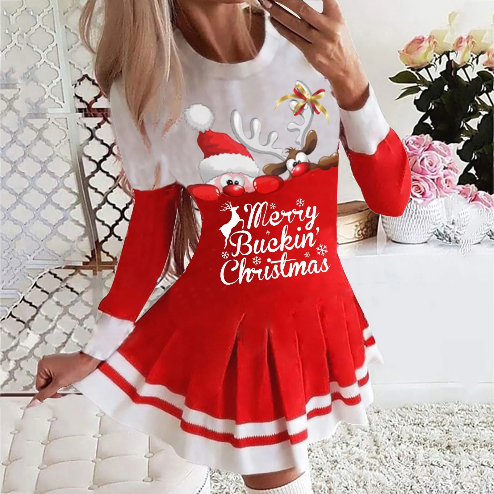 Women's Christmas Dresses Autumn And Winter Snowman Long-sleeved Happy New Year Party Casual Sexy Dress Vestidos De Mujer Robe
Women's Christmas Dresses Autumn And Winter Snowman Long-sleeved Happy New Year Party Casual Sexy Dress Vestidos De Mujer Robe