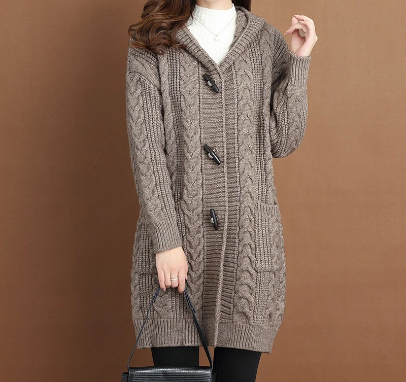 Autumn and Winter 2025 New Sweater Fried Dough Twists Coat Women's Medium Length Knitted Cardigan 
Autumn and Winter 2025 New Sweater Fried Dough Twists Coat Women's Medium Length Knitted Cardigan