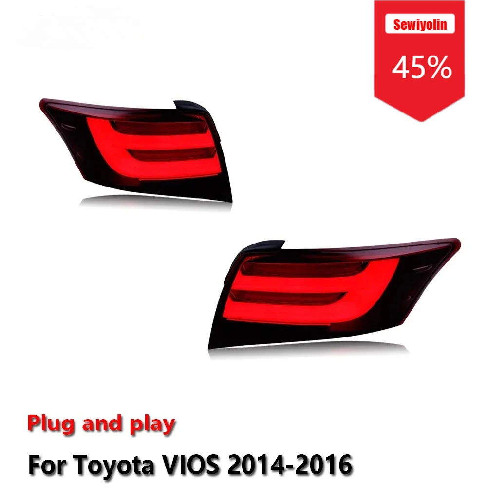 Sewiyolin автомобильные светодиодные задние фонари в сборе для Toyota VIOS 2014-2016, авто противотуманные DRL, стоп-сигнал, указатель поворота, Plug and Play
Sewiyolin автомобильные светодиодные задние фонари в сборе для Toyota VIOS 2014-2016, авто противотуманные DRL, стоп-сигнал, указатель поворота, Plug and Play
